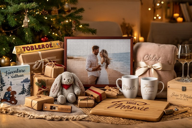 Cadeaux de Noël personnalisés à offrir en 2025 : 60 idées uniques et pleines d’émotion