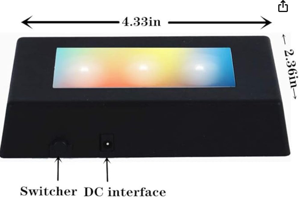 socle lumineux noir long